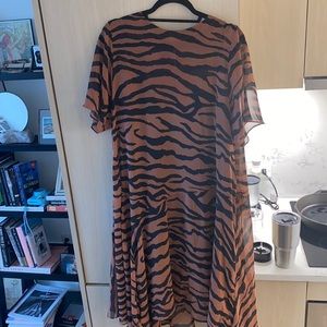 Toffee and Black Zebra Print Allsaints Dress